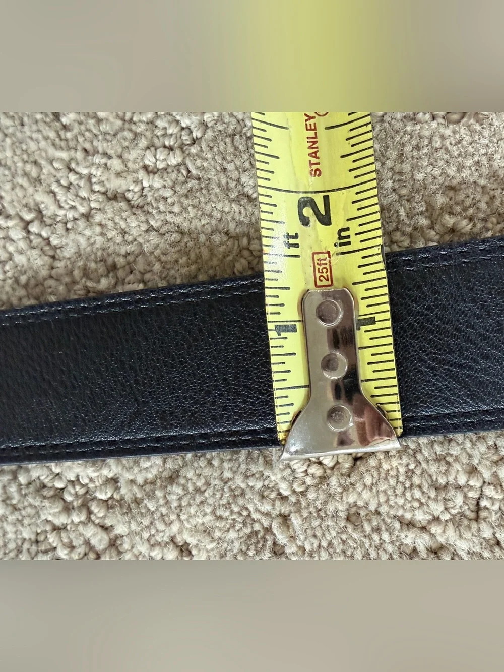 Black Western Belt Ornate Silver Buckle & Tip M